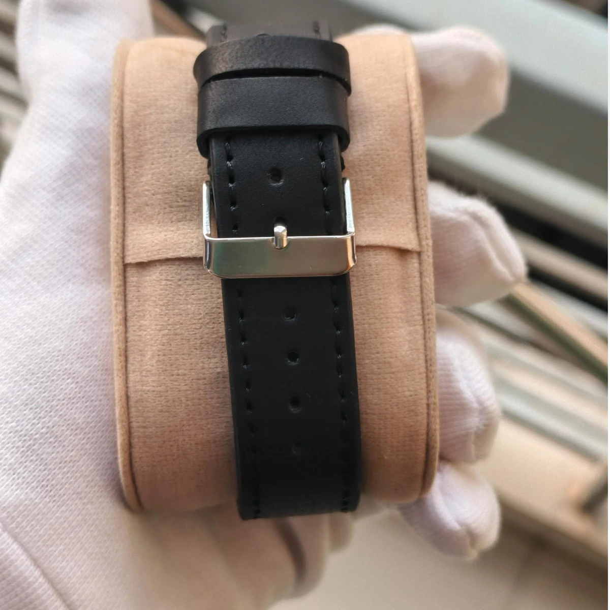 Sober Watch Model 985 Premium Watch Belt Black Round White  Dial Black Colour Watch For Man