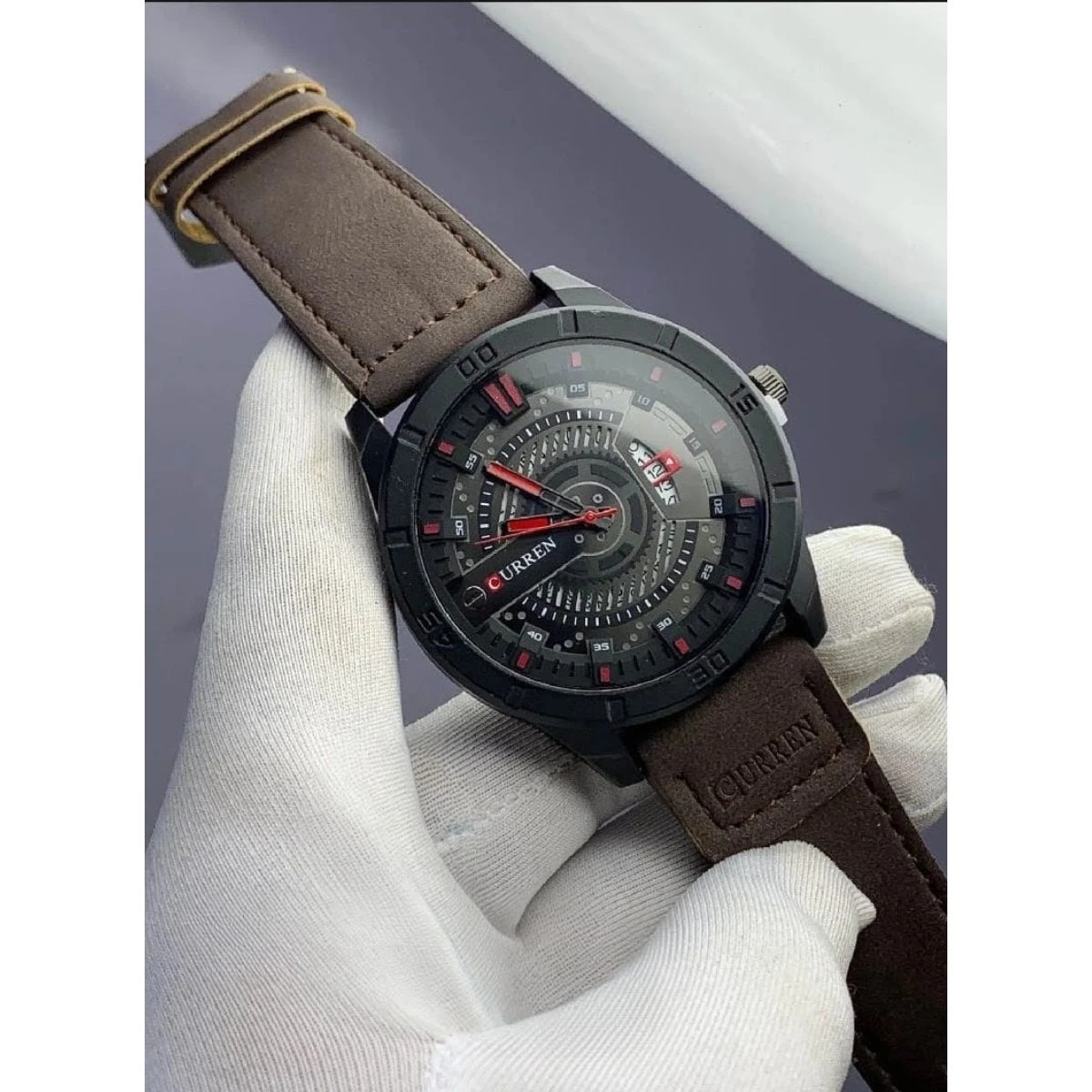 Curren Watch Model 8301 Belt Coffee Dial Black Colour Watch For Man