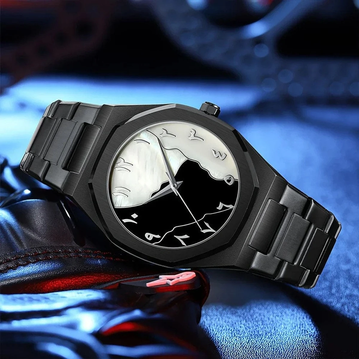 Arabic Plastic Carbon Fiber body Watch Dial  Black or White  Mix Colour  Arabic Watch - এক পিস ব্যাটারি ফ্রি