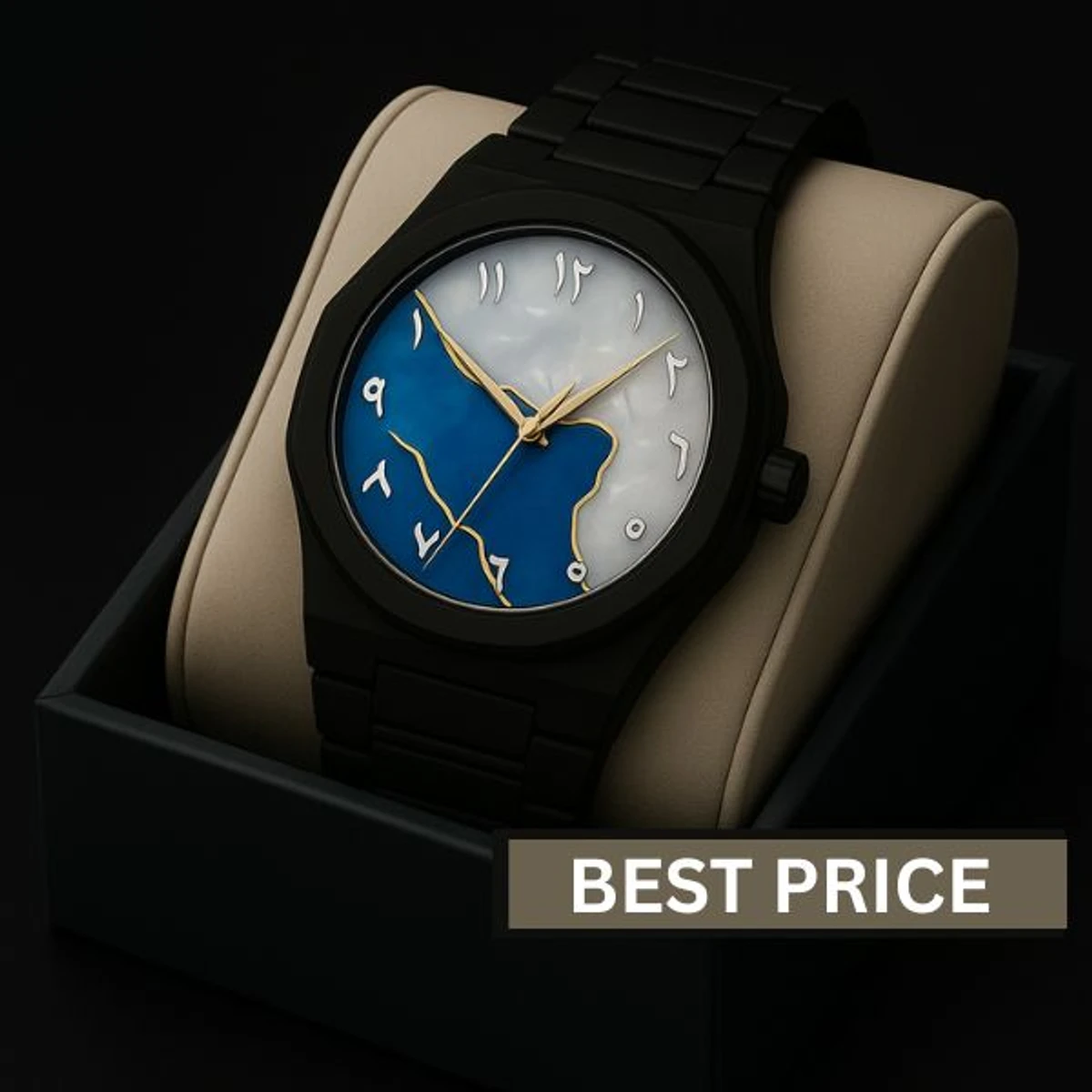 Arabic Plastic Carbon Fiber body Watch Dial Blue or White Mix Colour Arabic Watch - এক পিস ব্যাটারি ফ্রি