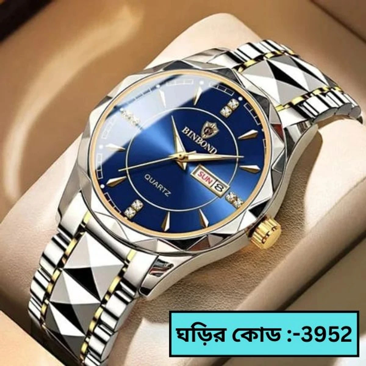 ORIGINAL BINBOND MODEL 550 WATCH FOR MAN TOTON AR DIAL BLUE  COLOUR WATCH