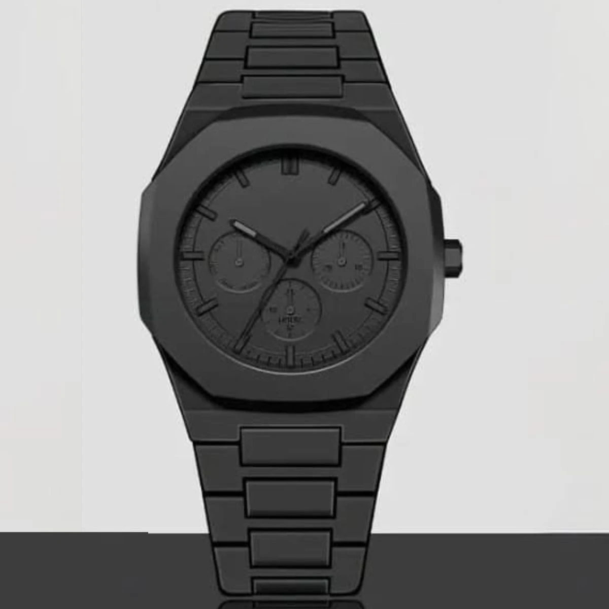 Roman Full Black Colour Chronograp Dial Roman Watch Plastic Carbon Fiber body Watch
