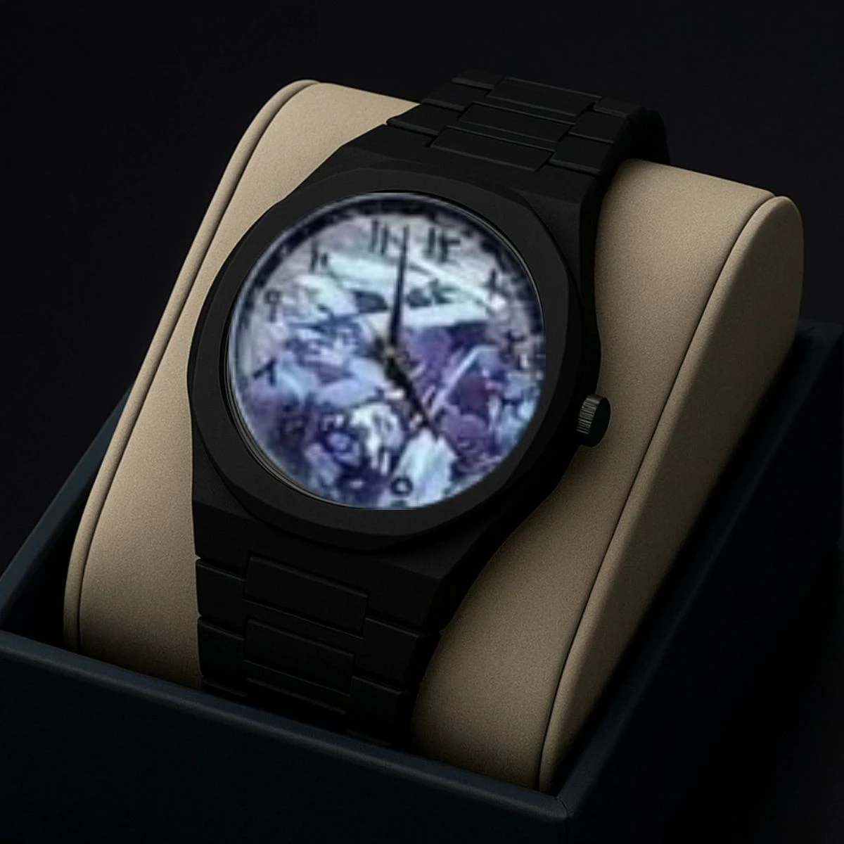 Arabic Watch Full Black Colour Dial kelografi Colour Mix Watch
