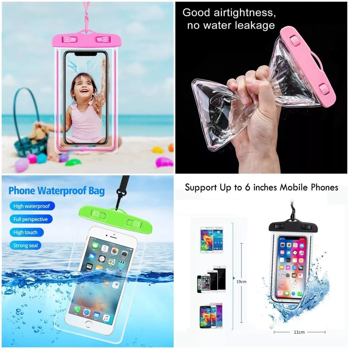 Mobile Waterproof Bags Water Proof Case For Phone , Diving and Swimming - Protect Your Mobile Underwater Multi-Color